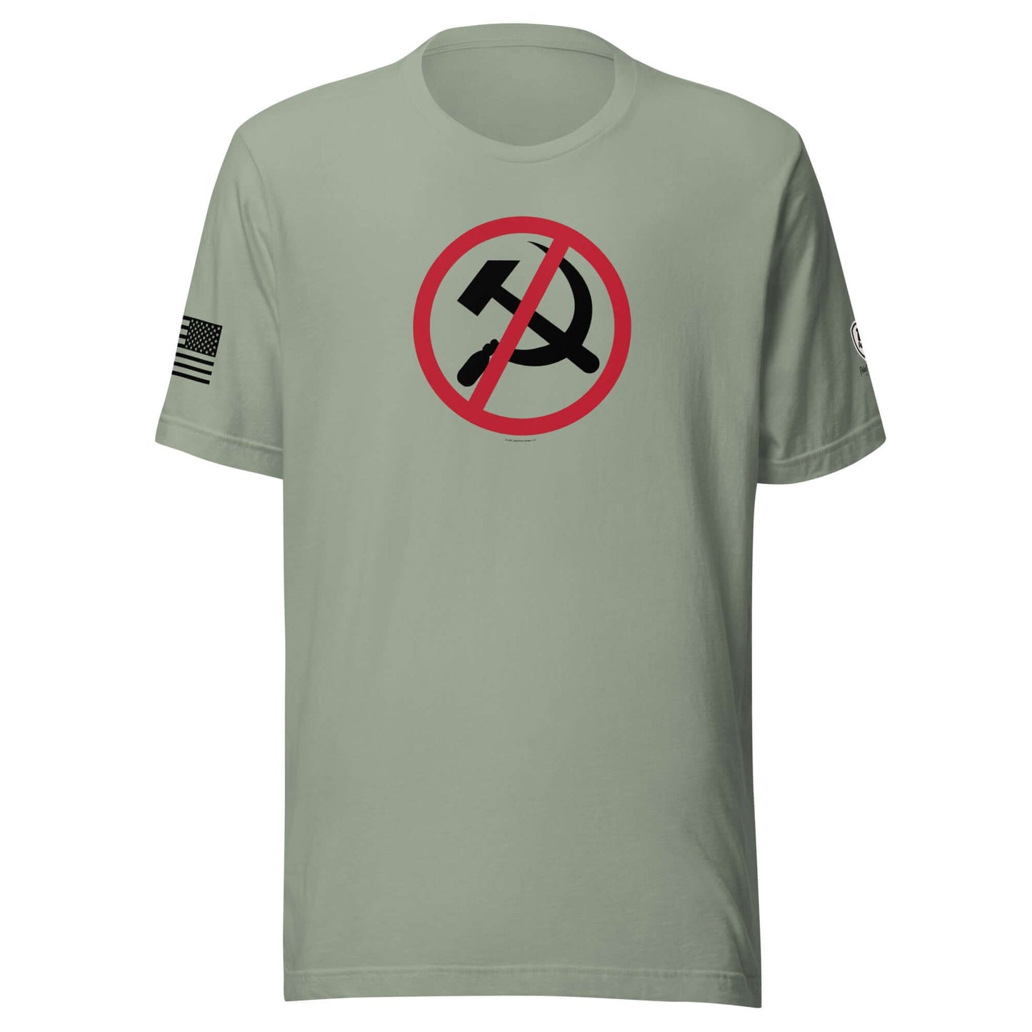 Anti-Communist T-Shirt | Conservative Tee for Freedom Defenders featuring a bold design with struck out hammer and sickle.