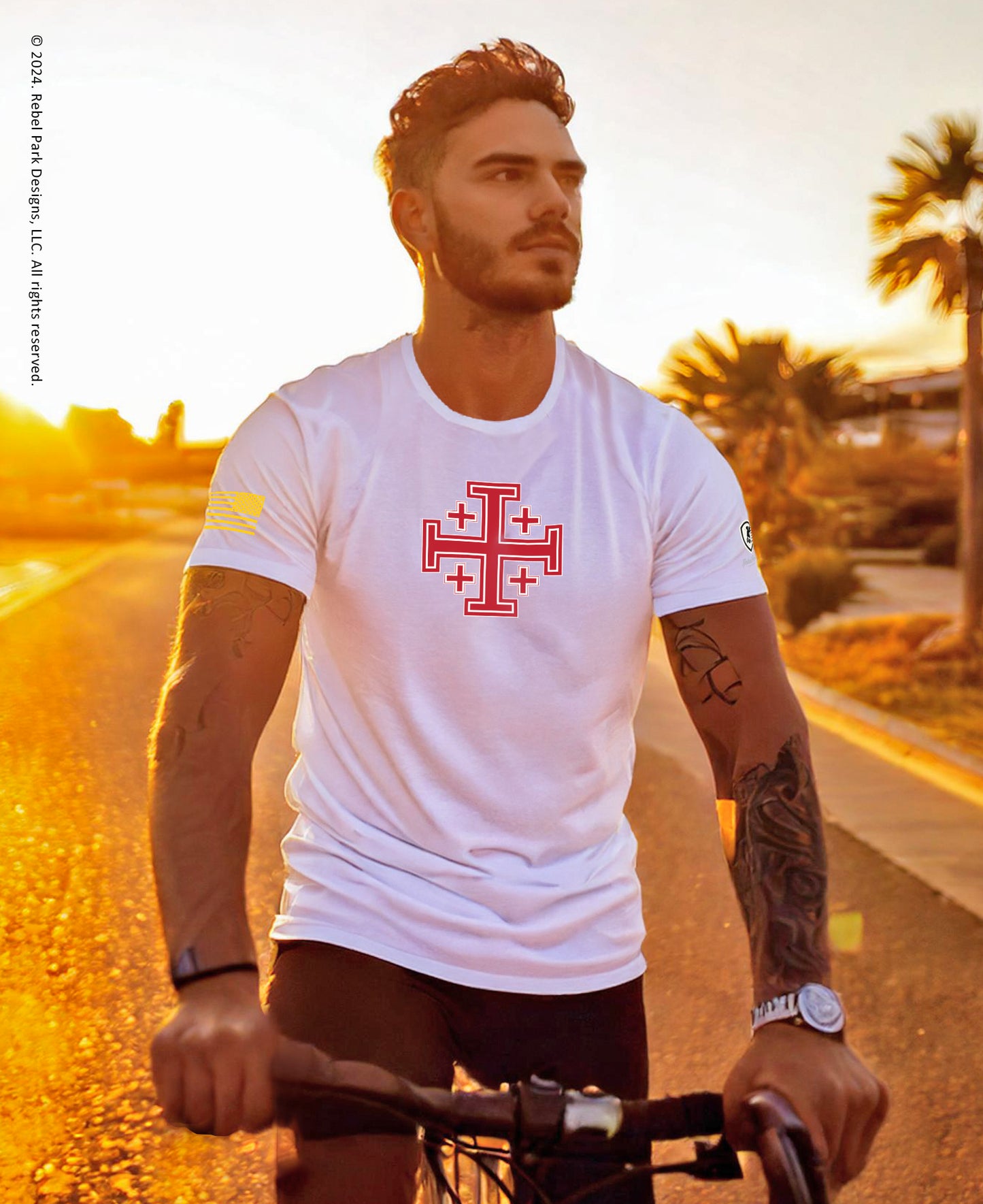Jerusalem Cross T-Shirt for Men – Faith-Based Tee