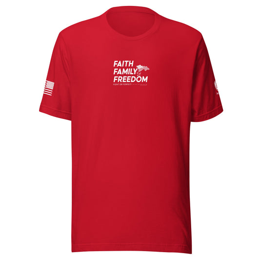 Christian T-Shirts - Faith - Based Tee - Faith, Family, Freedom T-Shirt - Rebel Park USA