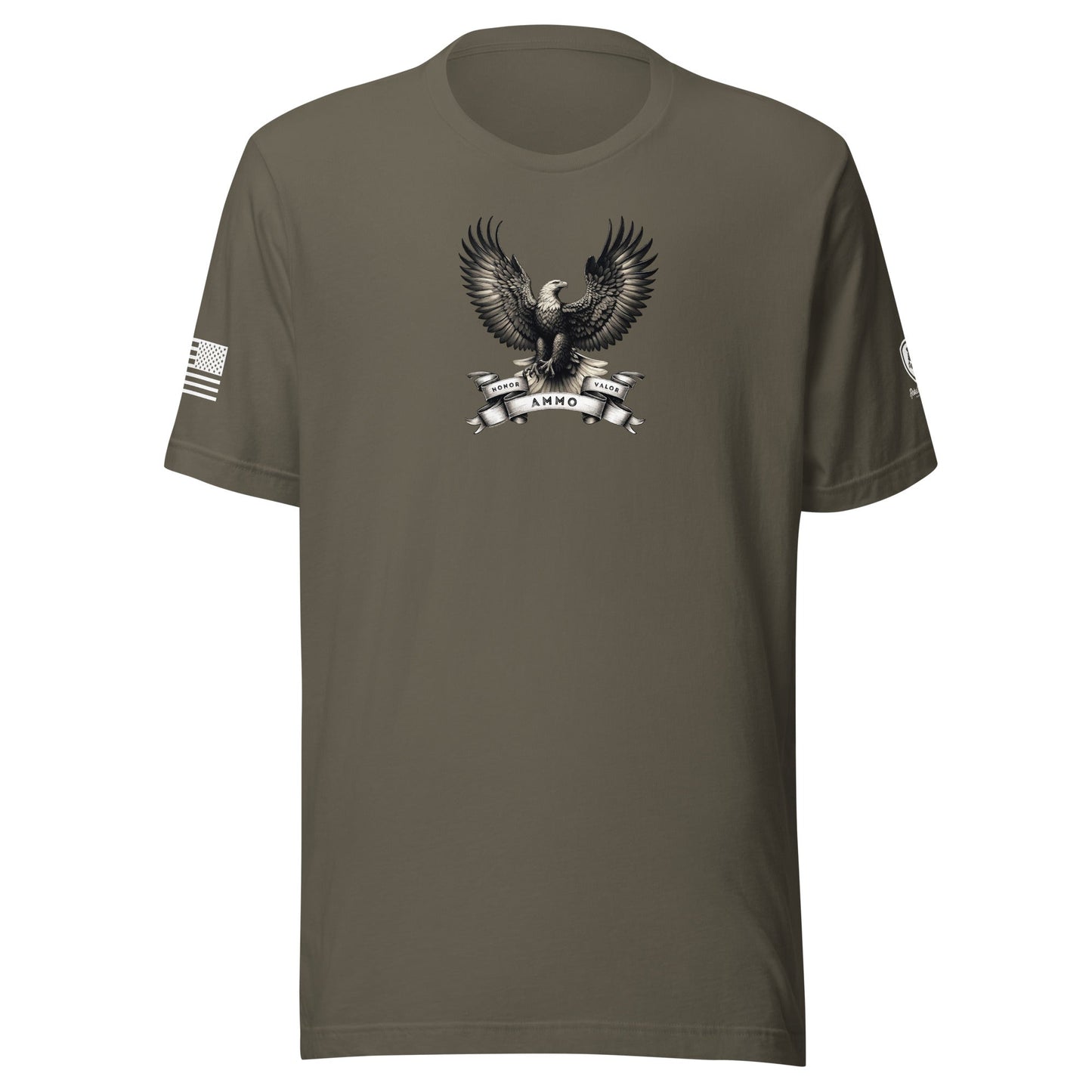 Honor Valor Ammo T-Shirt – Funny 2nd Amendment Patriotic Shirt - Rebel Park USA