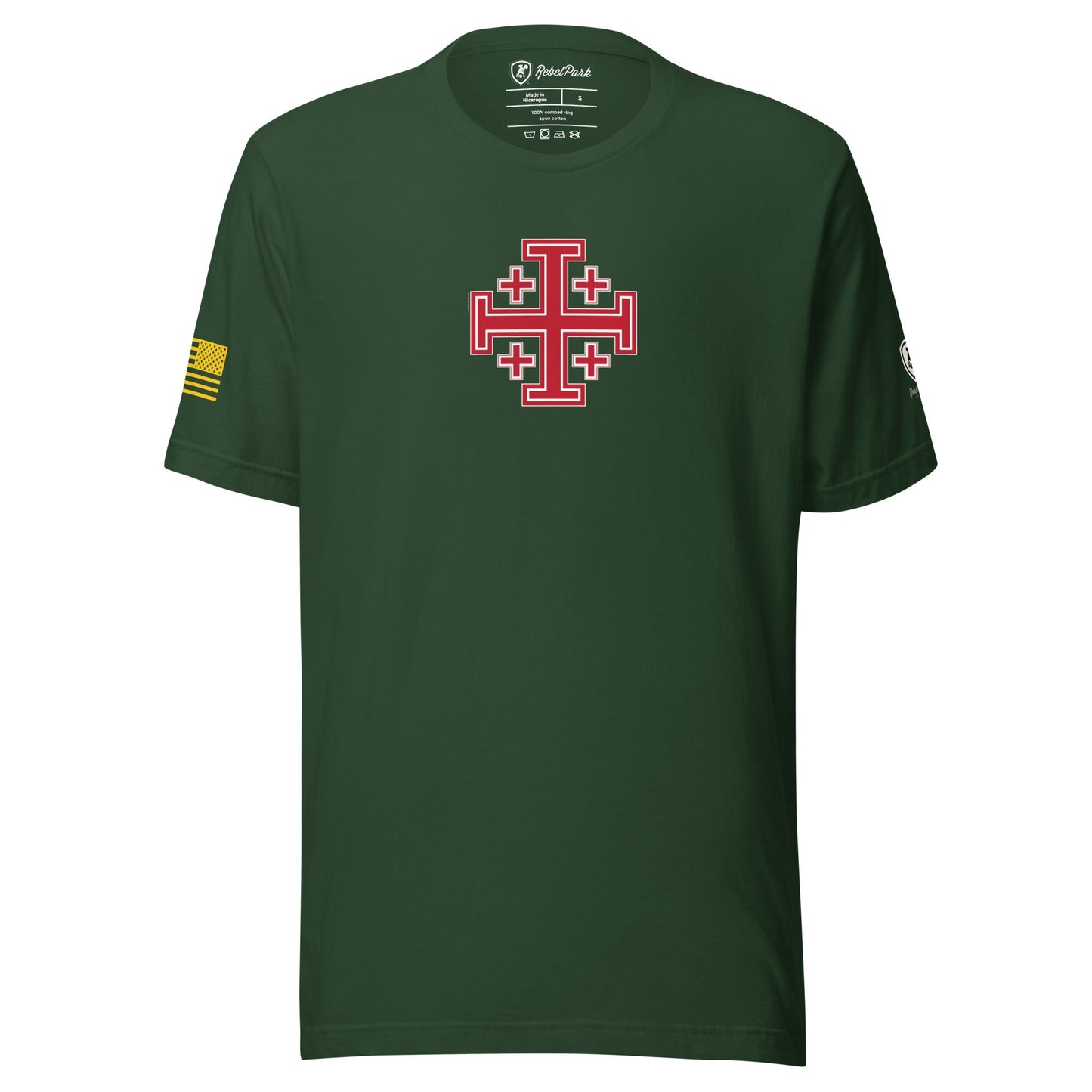 Jerusalem Cross T-Shirt – Christian Tee - Faith - Based T-Shirt for men - Rebel Park USA