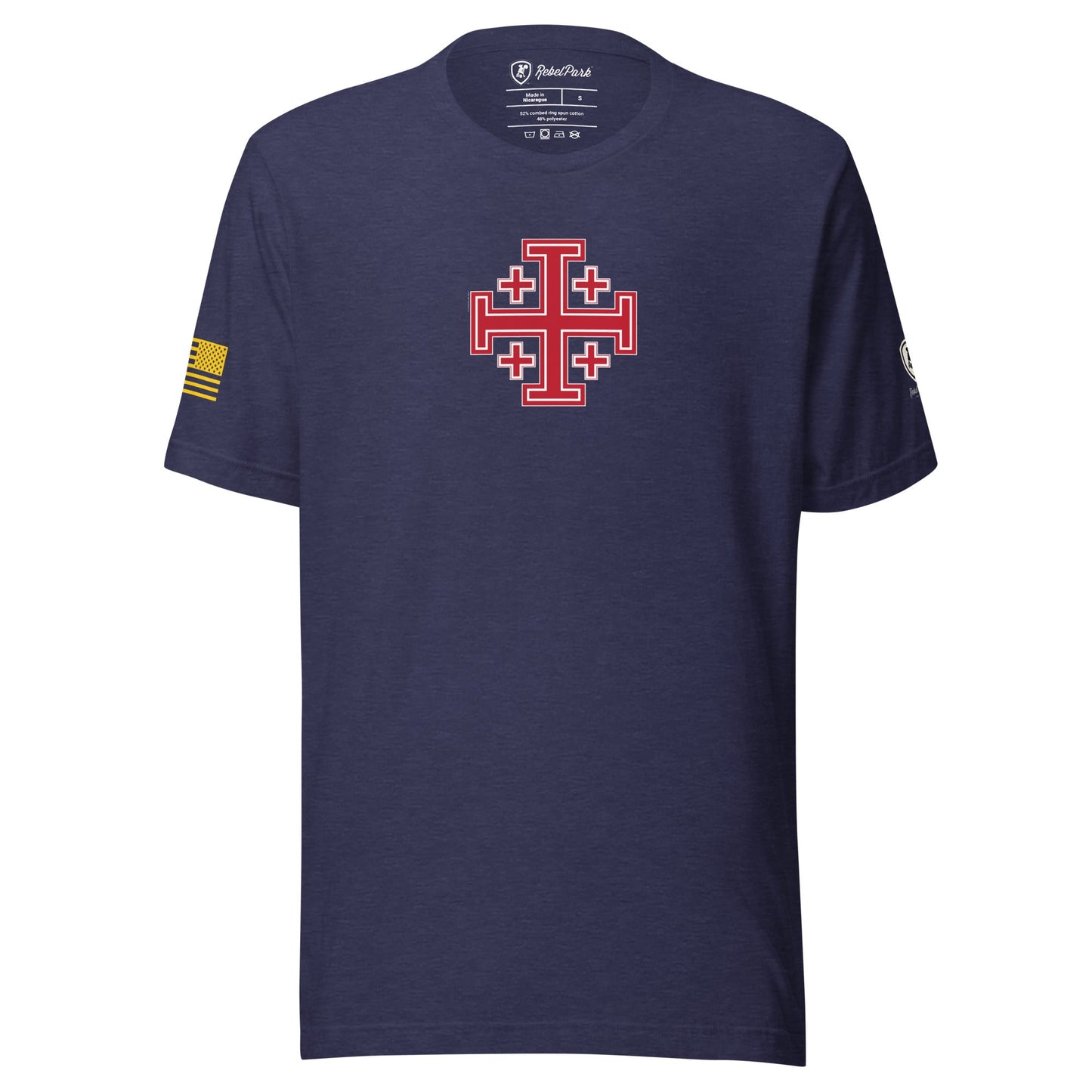 Jerusalem Cross T-Shirt – Christian Tee - Faith - Based T-Shirt for men - Rebel Park USA