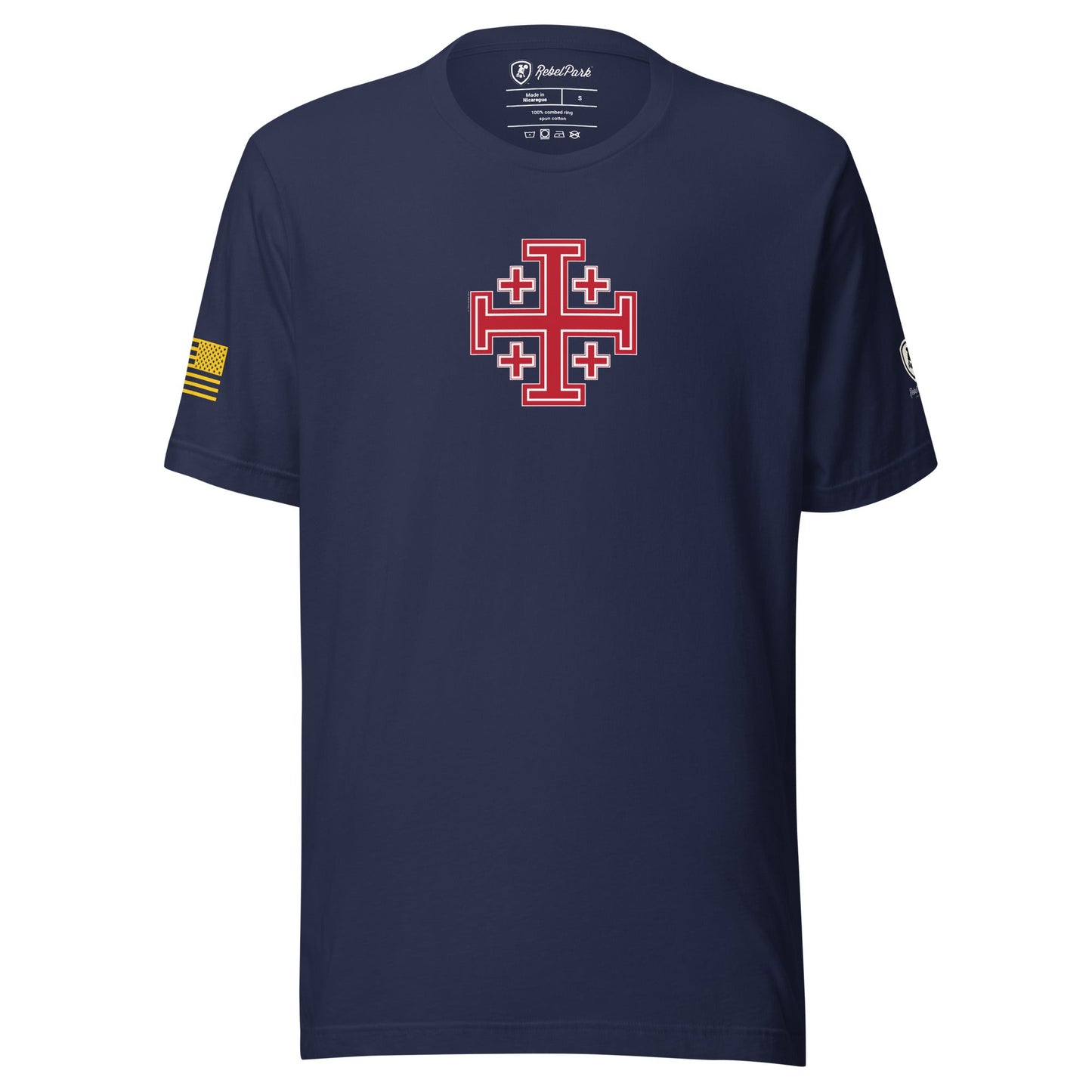 Jerusalem Cross T-Shirt – Christian Tee - Faith - Based T-Shirt for men - Rebel Park USA