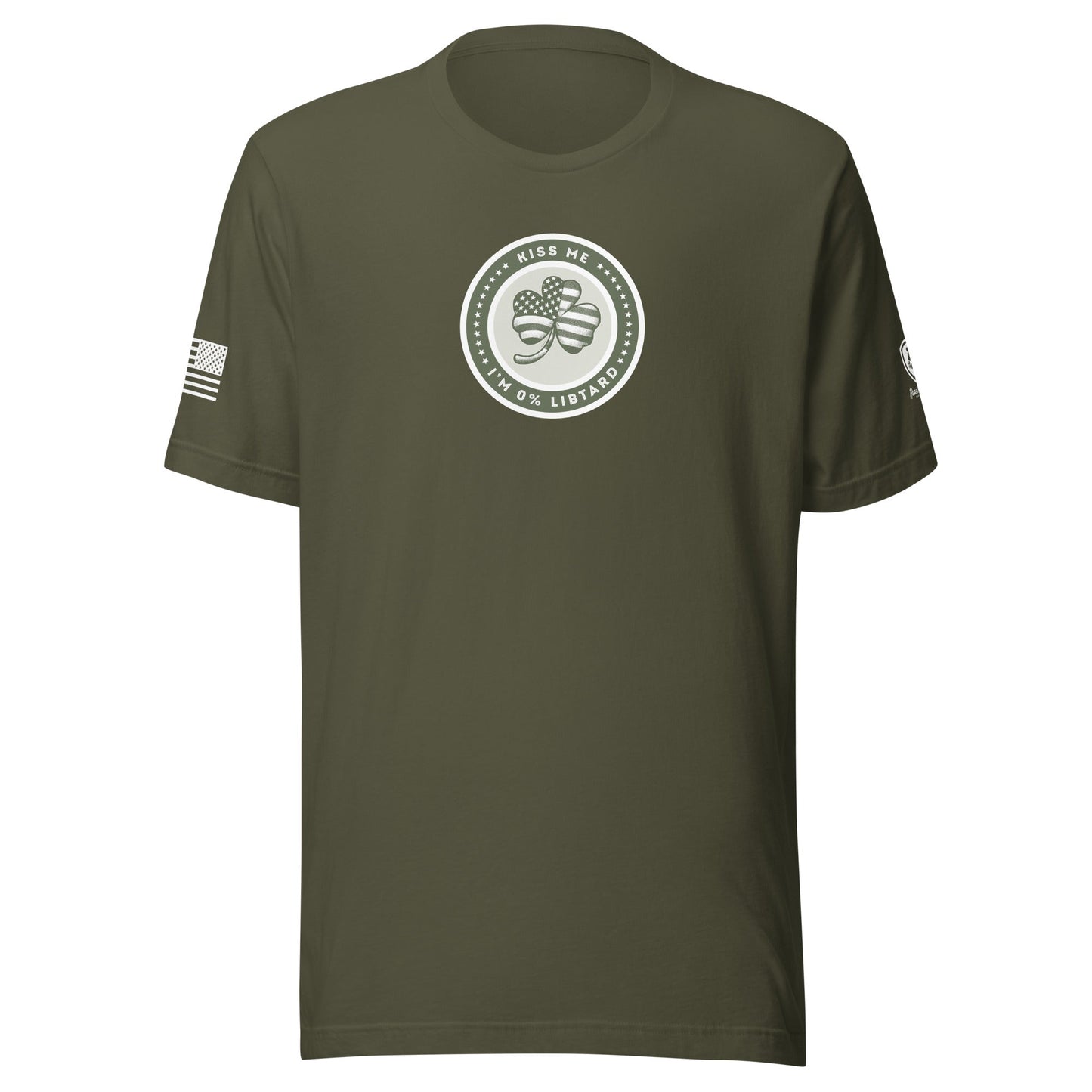 St. Paddys Day Tee – Funny MAGA Shirt – Kiss Me - I'm 0 Percent LIbtard - Rebel Park USA