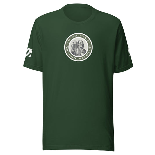 St. Paddys Day Tee - St. Patricks Day - Patriot - Approved Since 1600 - Rebel Park USA