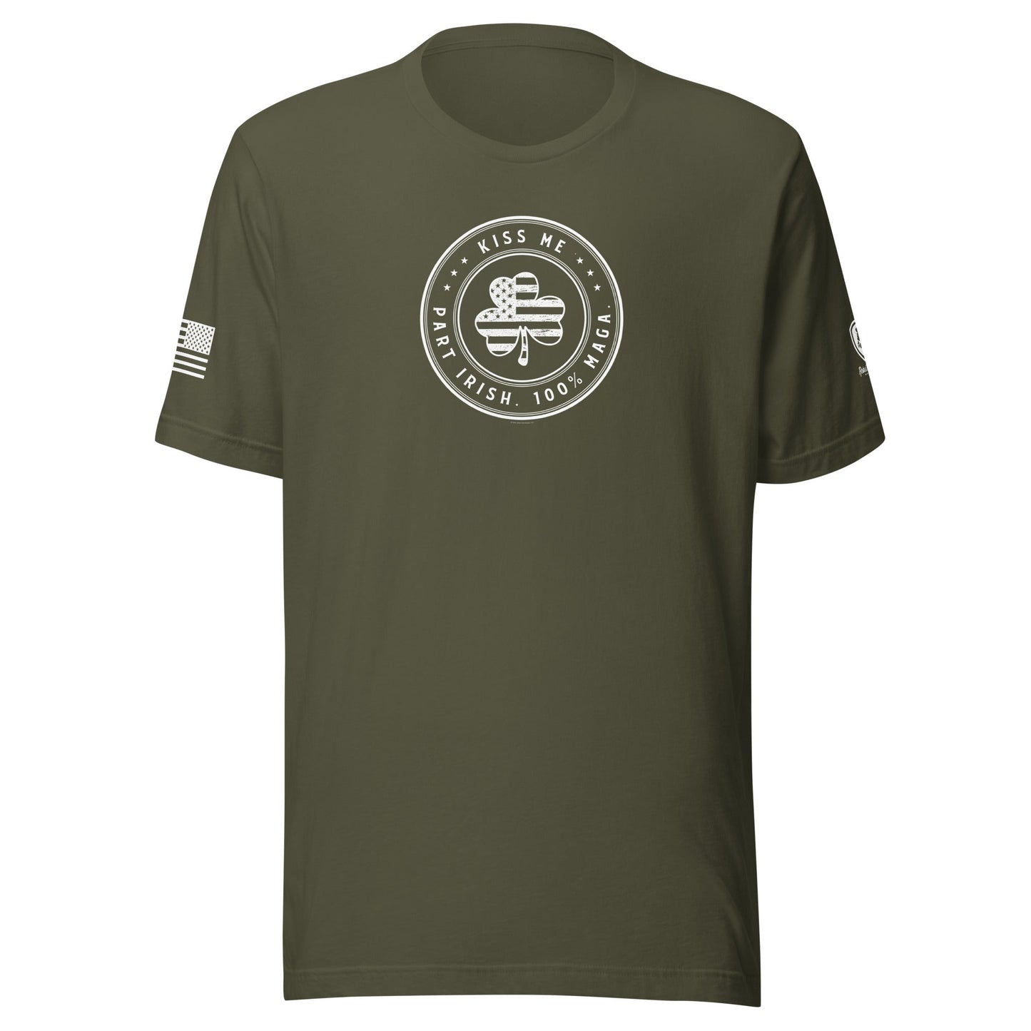 St. Patricks Day Shirt - Kiss Me - Part Irish 100 Percent MAGA T-Shirt - Rebel Park USA
