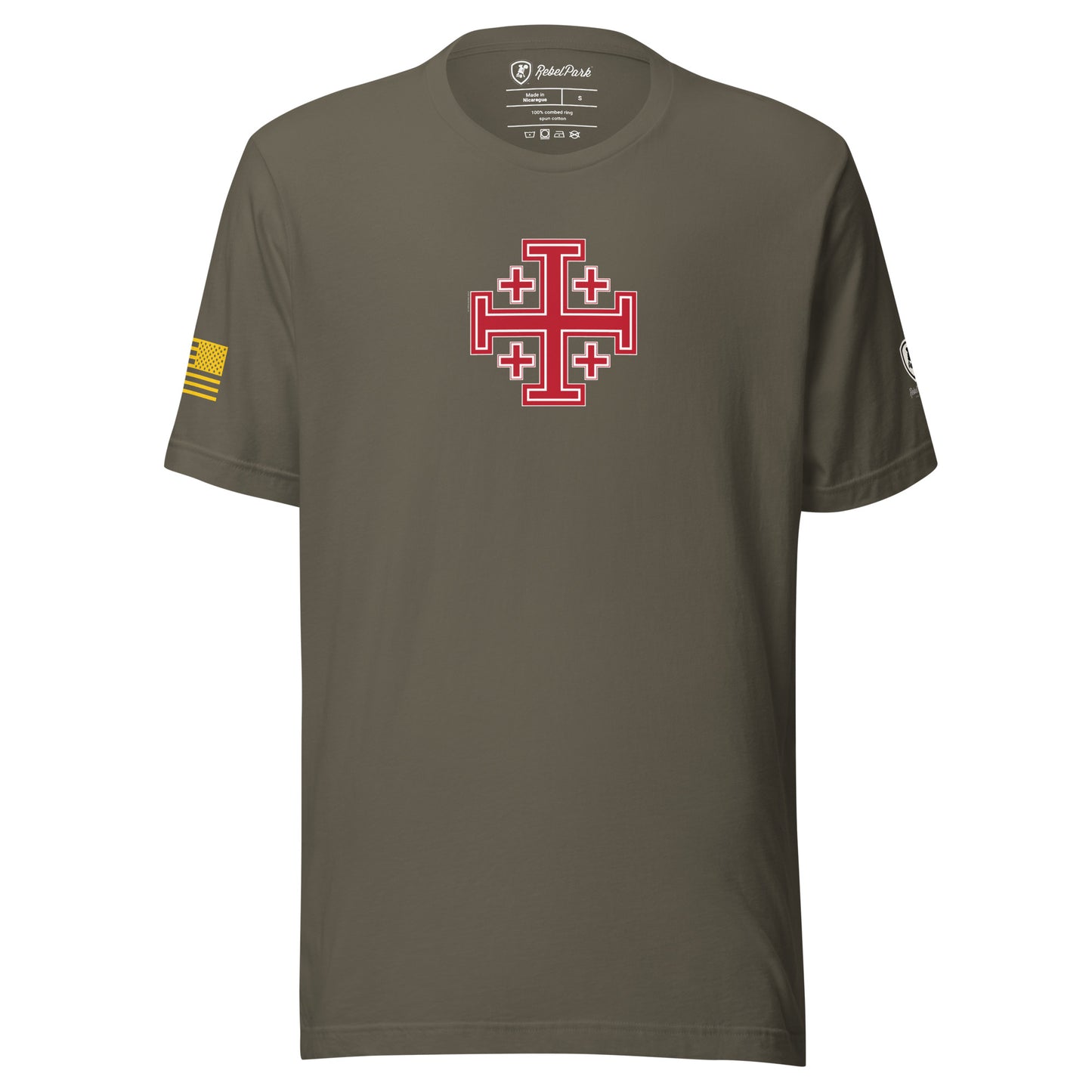 Jerusalem Cross T-Shirt for Men – Faith-Based Tee
