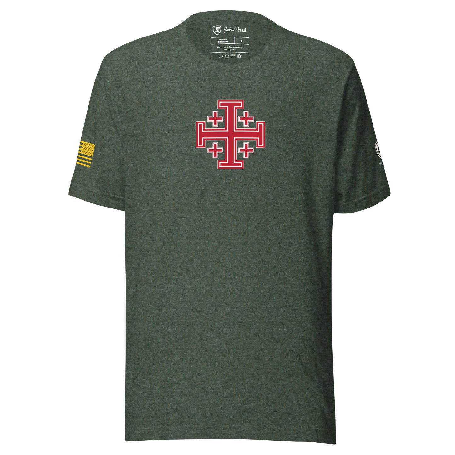 Jerusalem Cross T-Shirt for Men – Faith-Based Tee
