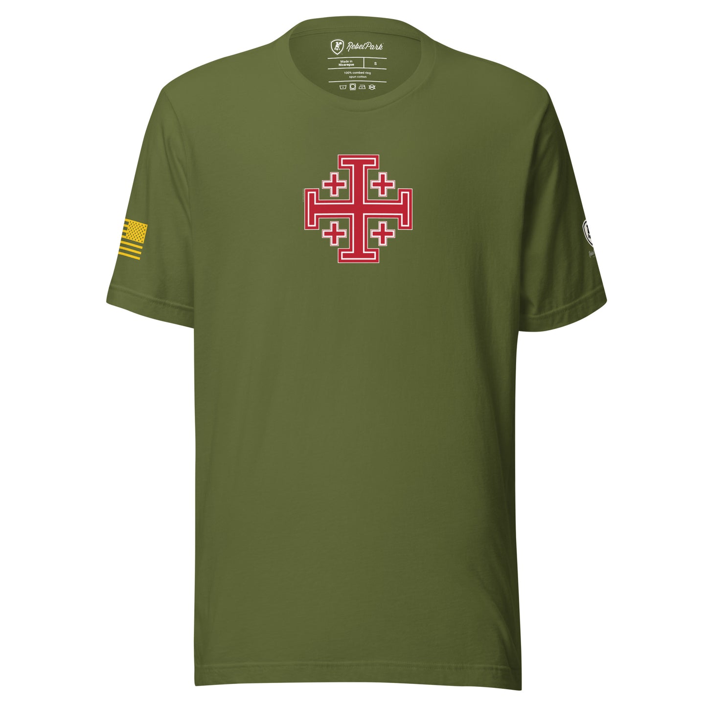 Jerusalem Cross T-Shirt for Men – Faith-Based Tee