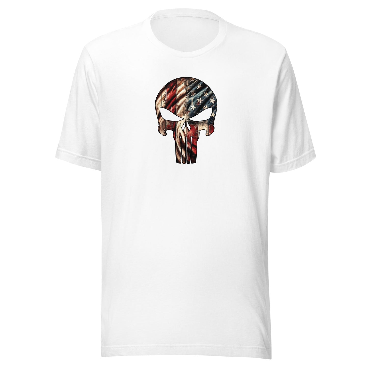 USA Flag Skull T-Shirt – American - Made Tee - Patriotic Skull Shirt - Rebel Park USA