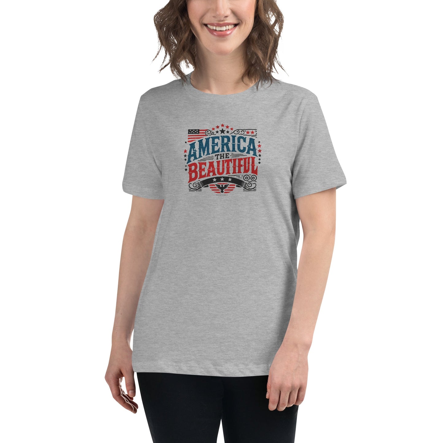 Women’s Patriotic Tee - USA Flag Shirt - America the Beautiful T-Shirt - Rebel Park USA