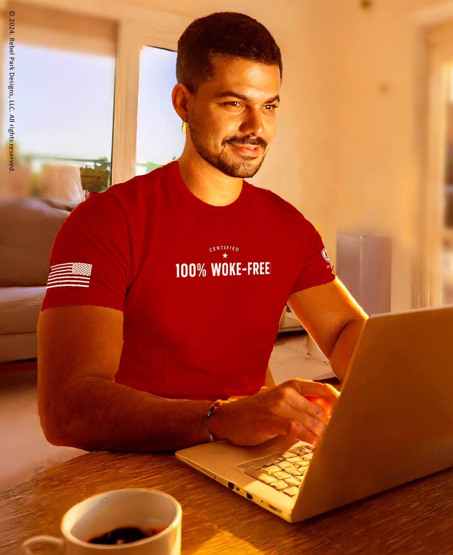 100% Woke - Free T-Shirt – Anti - Woke Tee – Patriotic Graphic Shirt for Men - Rebel Park USA