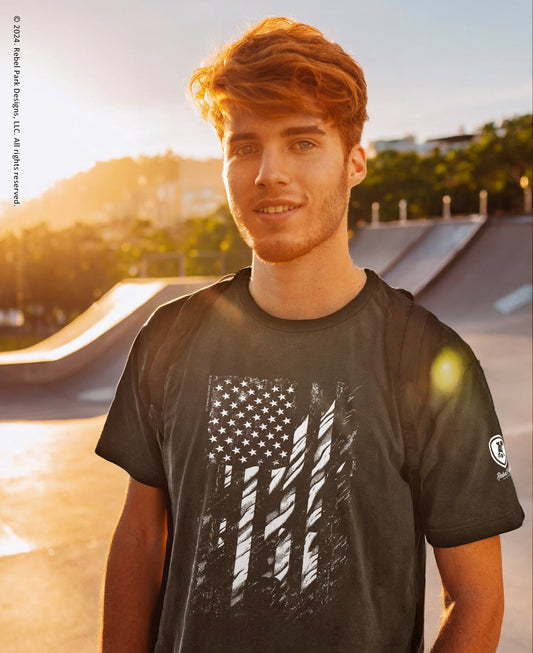 American Flag Graphic T-Shirt - USA Flag Shirt for Men