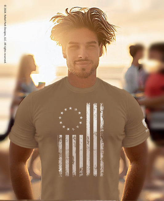 Betsy Ross Flag T-Shirt – American Revolution T-Shirt for Men - Rebel Park USA