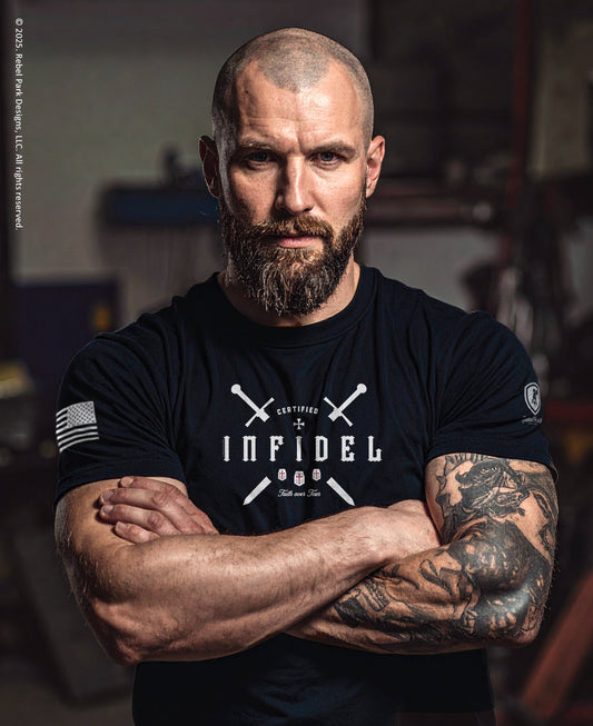 Certified Infidel T-Shirt - Conservative Tees - Patriotic Shirts - Faith over Fear. - Rebel Park USA