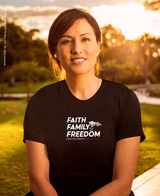 Faith Family Freedom Tee – Christian Women's T-Shirt