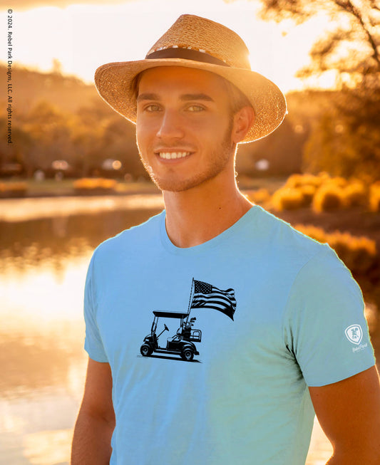 Golf T-Shirt – MAGA Funny Tee - Patriotic Golf Cart Tee