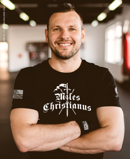 faith-based warrior t-shirt | Miles Christianus T-Shirt