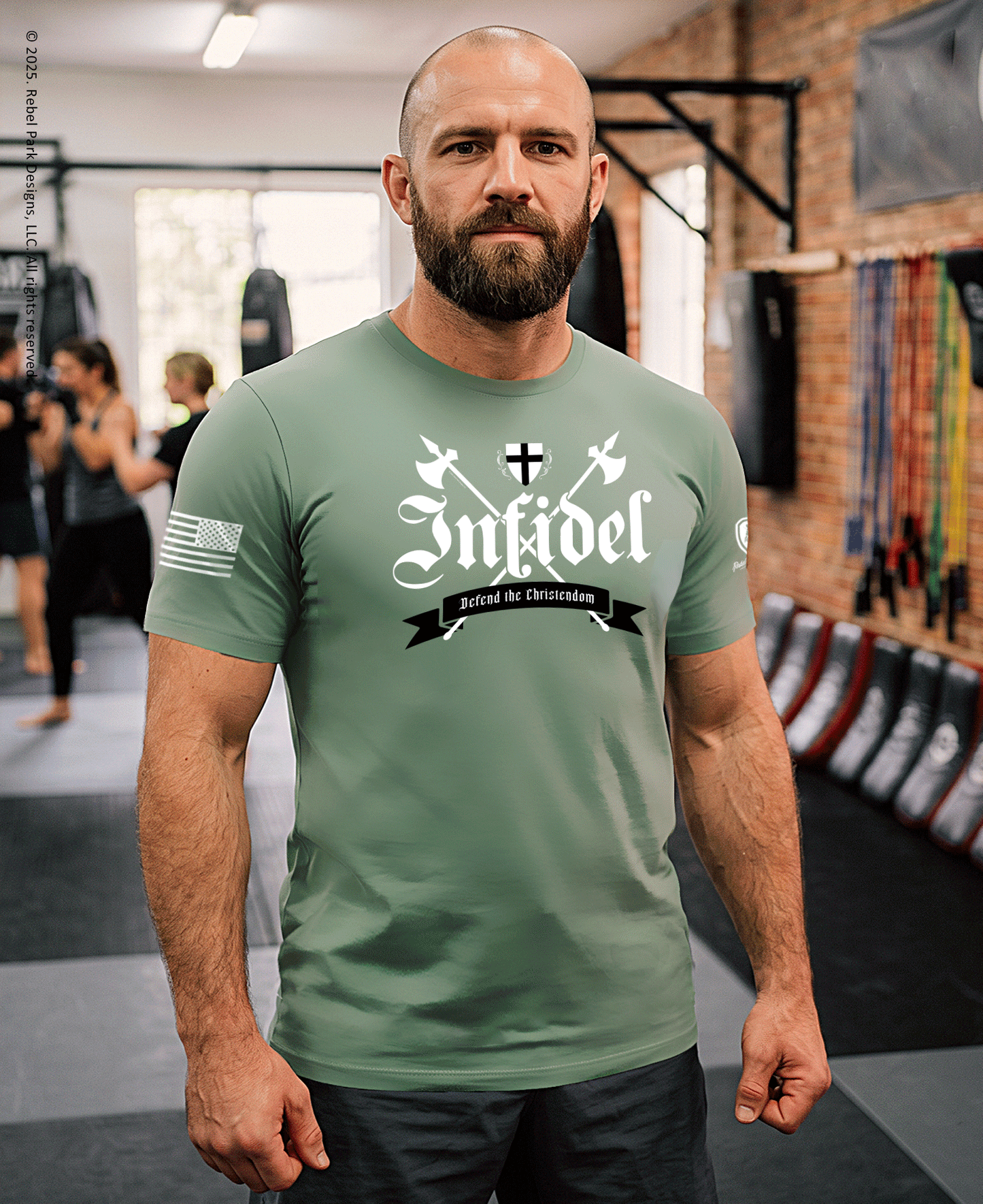 man-at-dojo-wearing-infidel-t-shirt