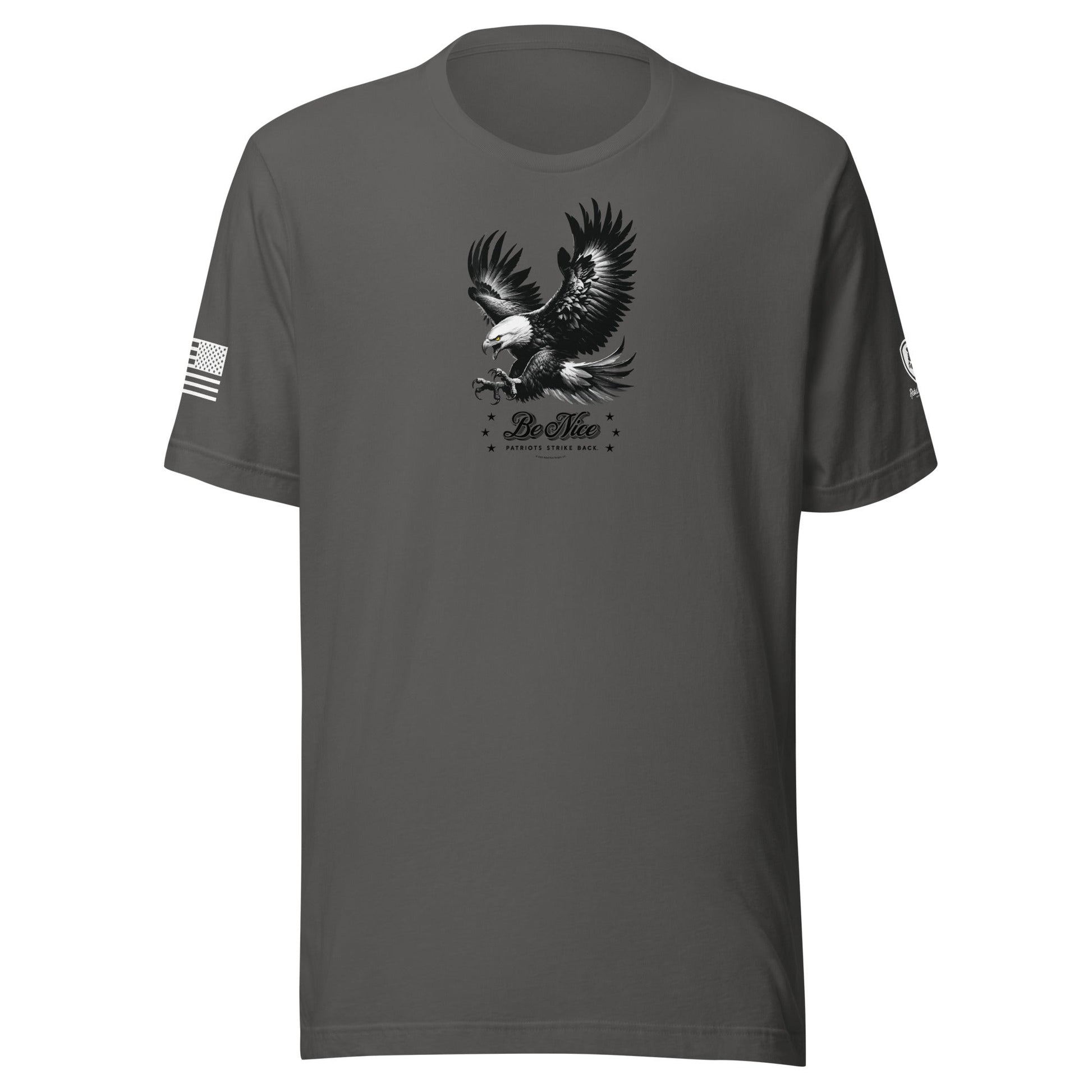 MAGA Tee – Conservative Shirts - Be Nice - Patriots Strike Back Shirt - Rebel Park USA