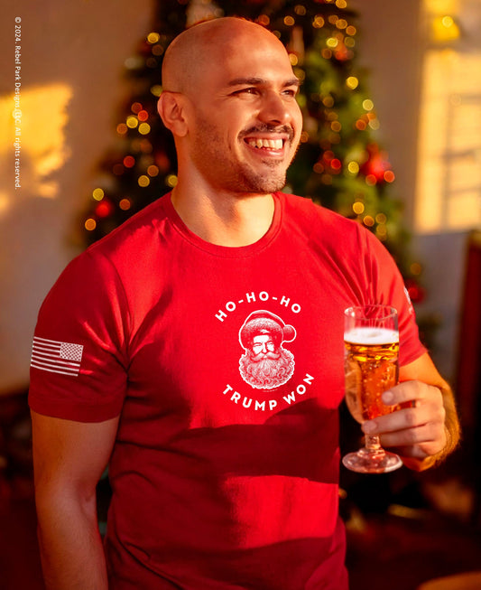 Trump Christmas T-shirt - Ho‑Ho‑Ho Trump Christmas Tee - Rebel Park USA