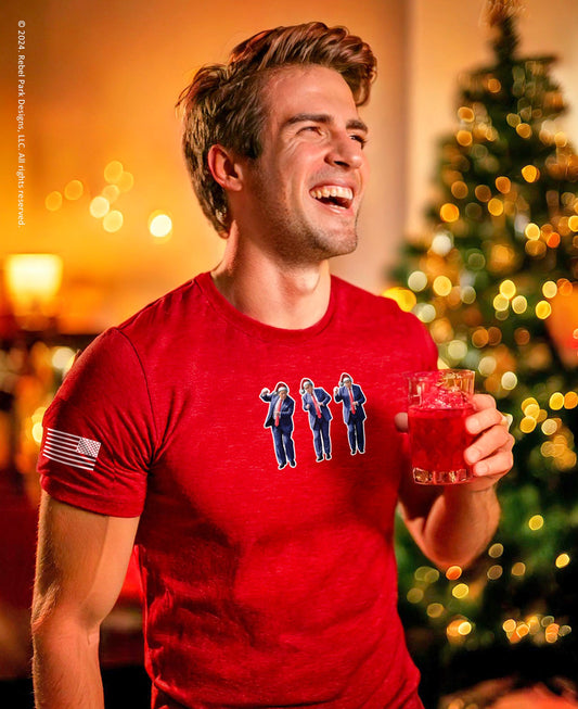 Trump Dancing T-Shirt – Funny MAGA Tee - Christmas Trump Shuffle Tee - Rebel Park USA