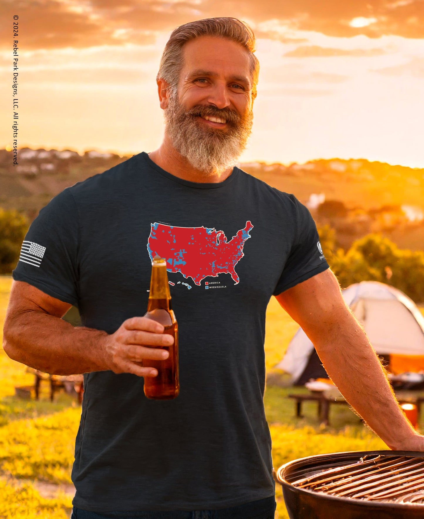Trump Election T-Shirt – Men's MAGA Tee - USA Map - Weeniezuela Tee - Rebel Park USA
