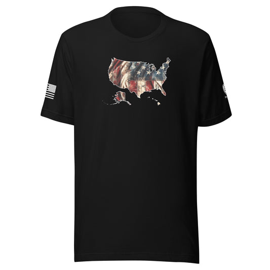 American-Made – USA Map T-Shirt - Patriotic Graphic Tee