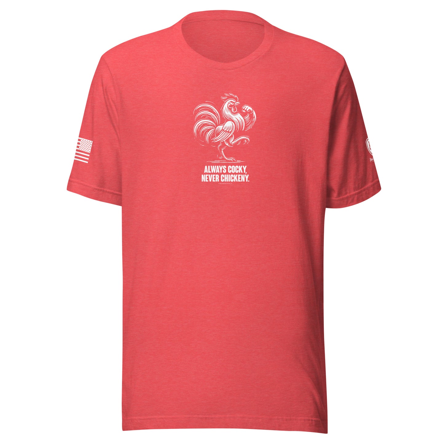 Men's Funny Tees - Always Cocky - Never Chickeny 