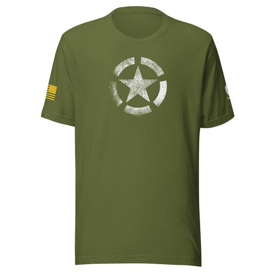 WW2 Star T-Shirt – Vintage Patriotic Tee – USA Flag Tee