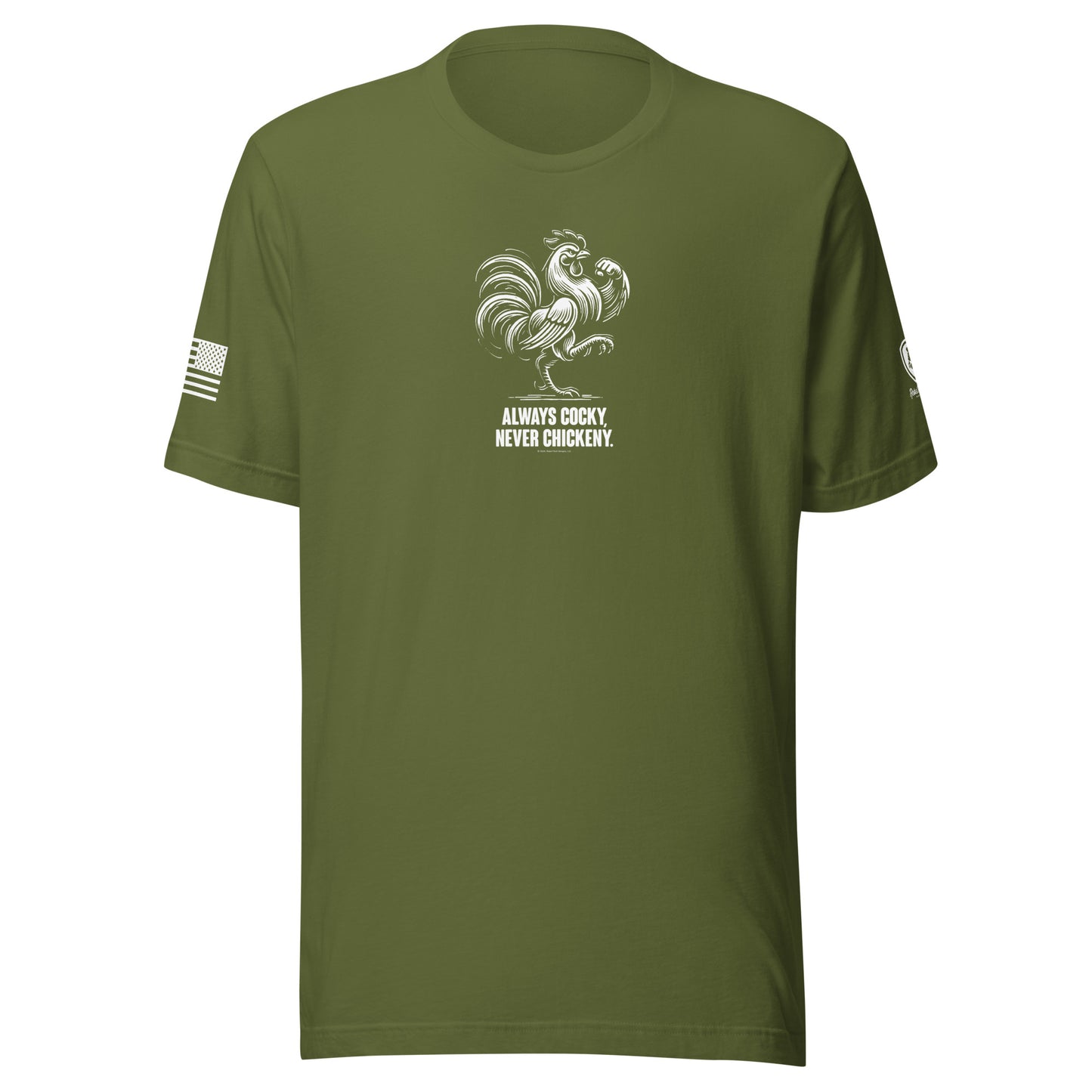 Men's Funny Tees - Always Cocky - Never Chickeny 