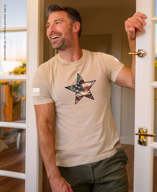 American Flag Star T-Shirt – Pro-USA Shirt for Men 