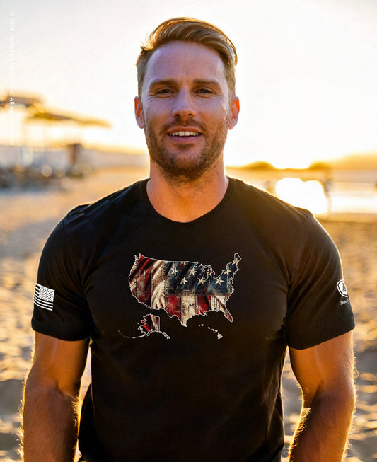 American-Made – USA Map T-Shirt - Patriotic Graphic Tee