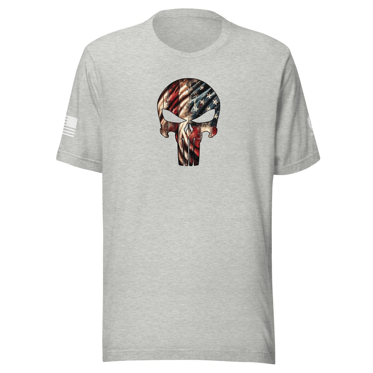 USA Flag Skull T-Shirt – American - Made Tee - Patriotic Skull Shirt - Rebel Park USA