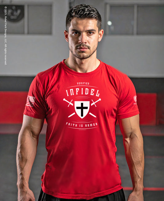 Faith is my armor t-shirt | Verified Infidel T-Shirt