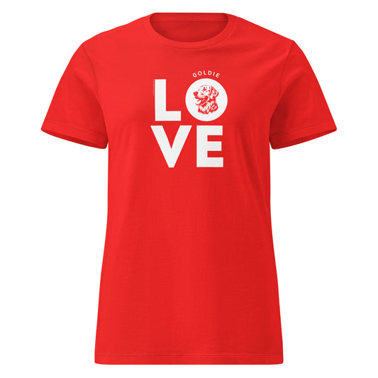 Golden retriever t shirts for women - Goldie Love shirt