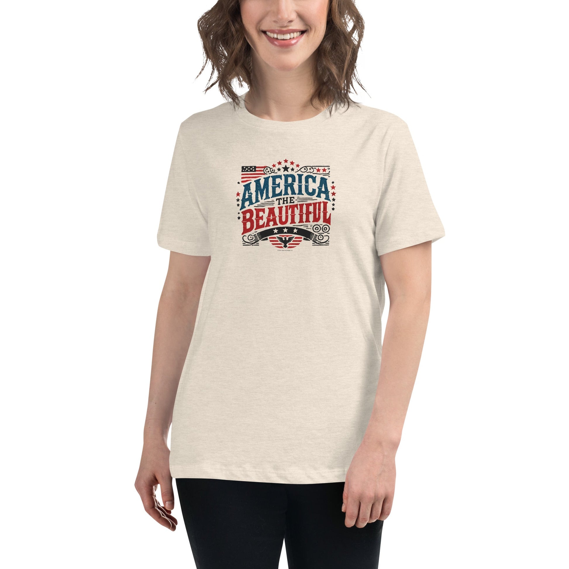 Women’s Patriotic Tee - USA Flag Shirt - America the Beautiful T-Shirt - Rebel Park USA